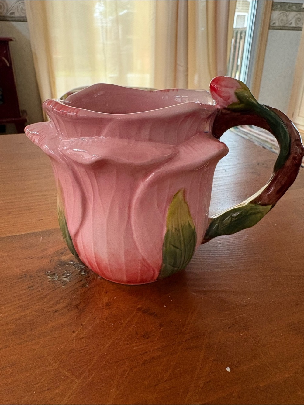 Lovely Sculpted Pink Rose Ceramic Mug from the Garden Collection by Corner  Ruby